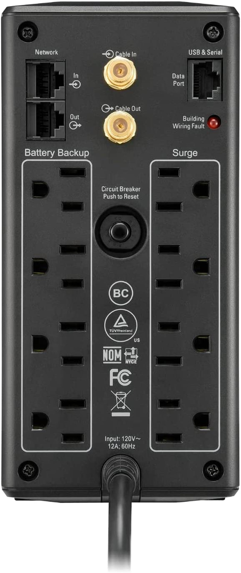 Battery Backup Surge Protector, BX850M Backup Battery Power Supply, AVR, Dataline Protection,12.2 X 3.58 X 7.48 Inches (Black)